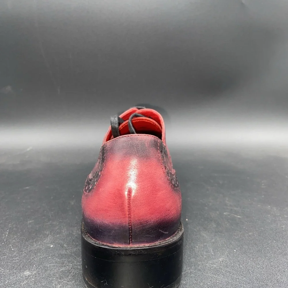 Encore by Fiesso red‎ and black leather wingtip brogue Oxford shoes 42